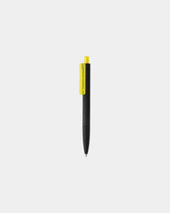 Stylo ABS recyclé finition gomme noire à personnaliser - Jaune