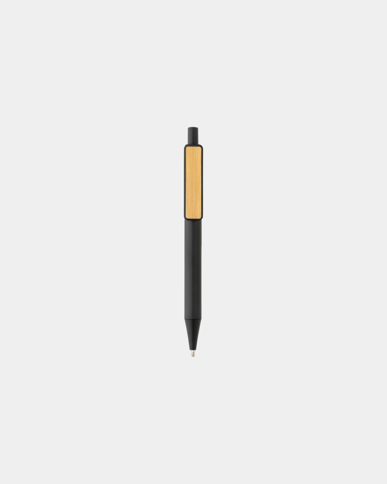 Stylo en ABS recyclé GRS avec clip en bambou à personnaliser - 1