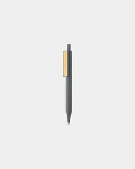 Stylo en ABS recyclé GRS avec clip en bambou à personnaliser - Gris