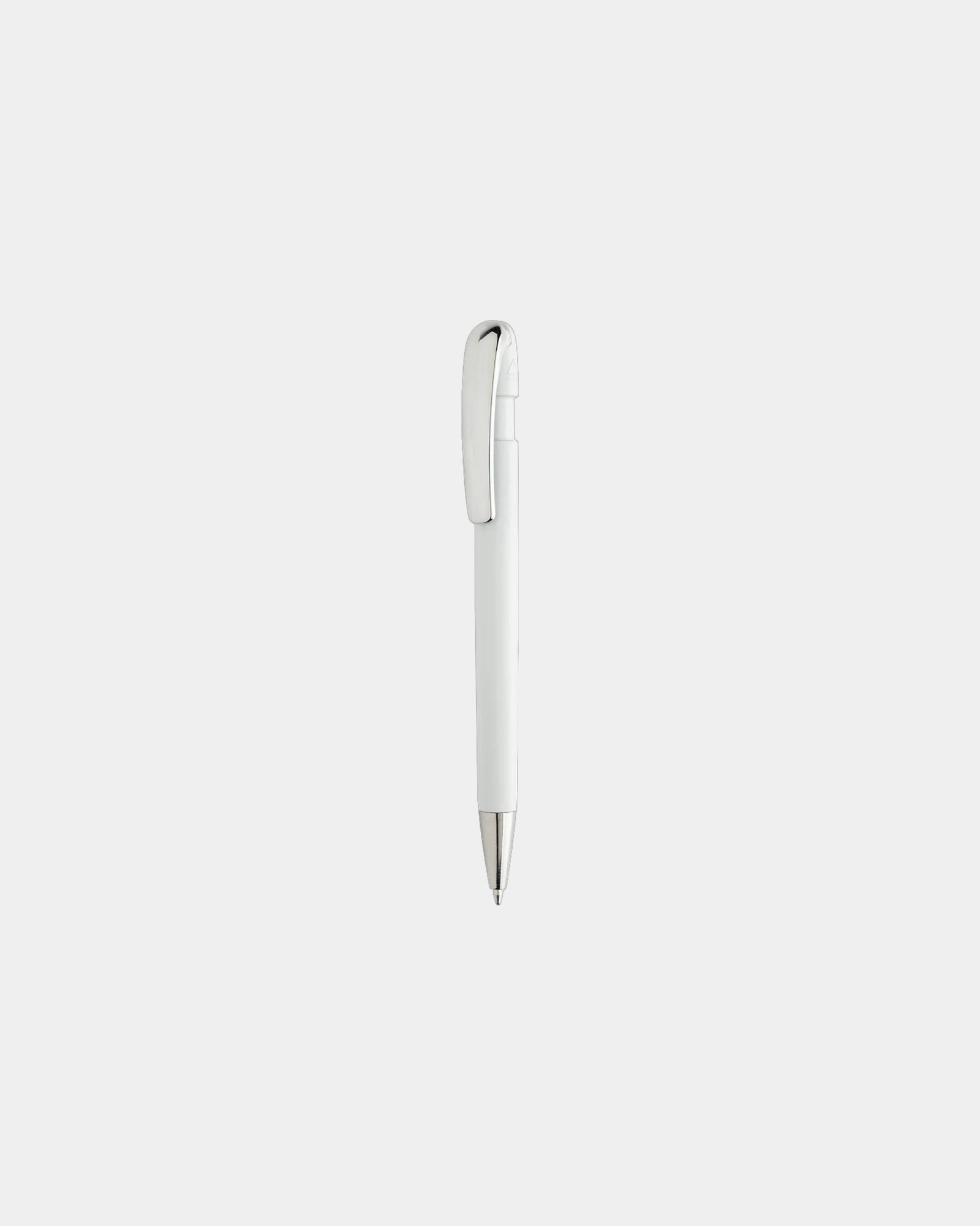 Stylo à clip métallique en ABS recyclé Glide à personnaliser - Blanc