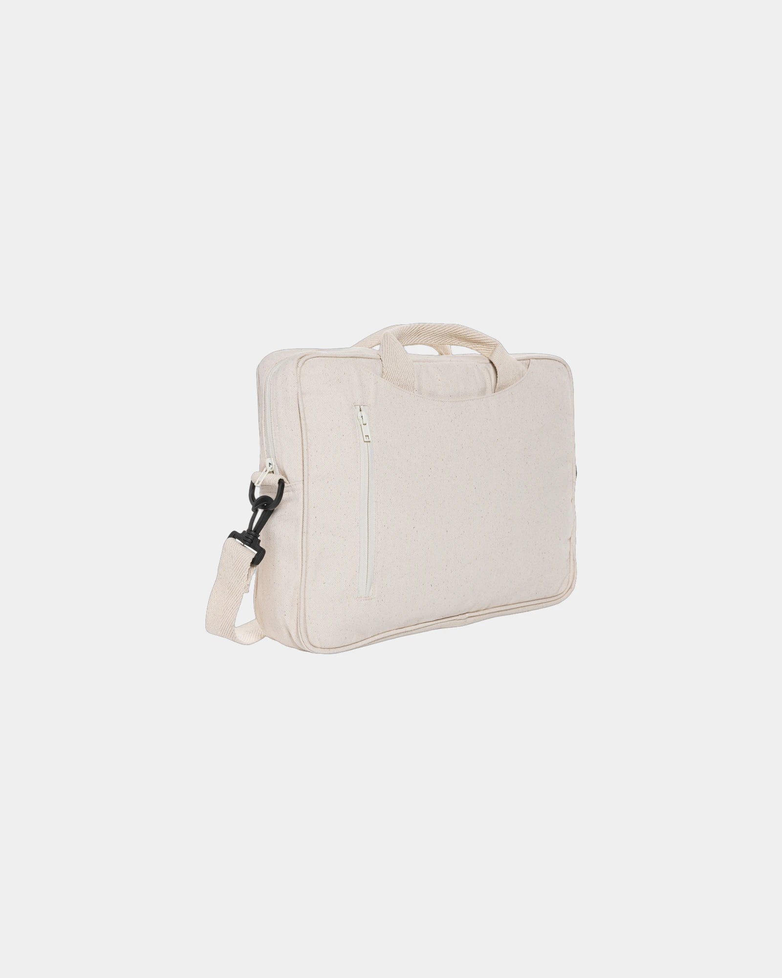 Sacoche ordinateur coton recyclé 15,4'' à personnaliser - Blanc Cassé