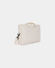 Sacoche ordinateur coton recyclé 15,4'' à personnaliser - Blanc Cassé