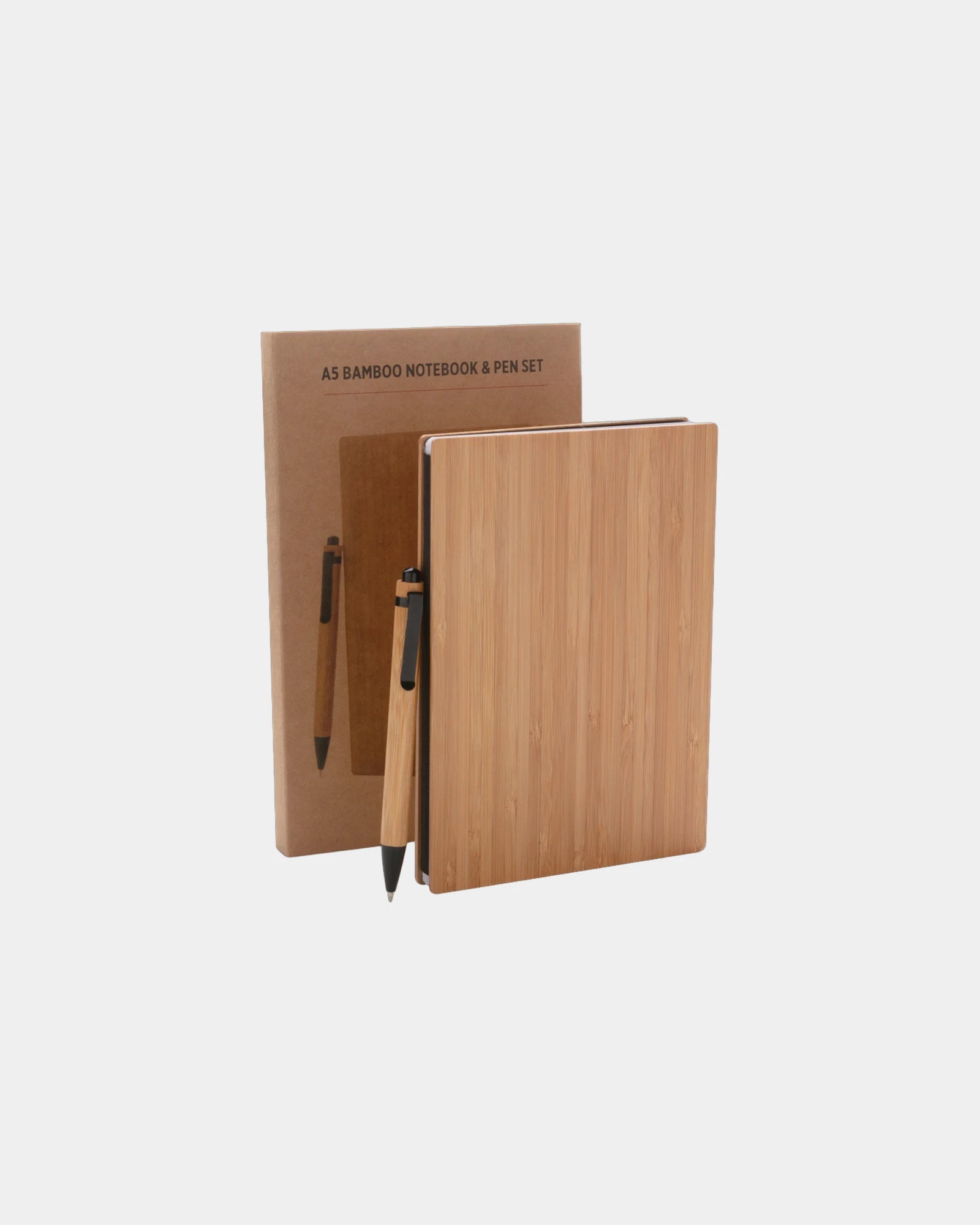Carnet de notes A5 en bambou avec stylo à personnaliser - 4