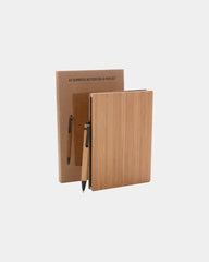 Carnet de notes A5 en bambou avec stylo à personnaliser - 4