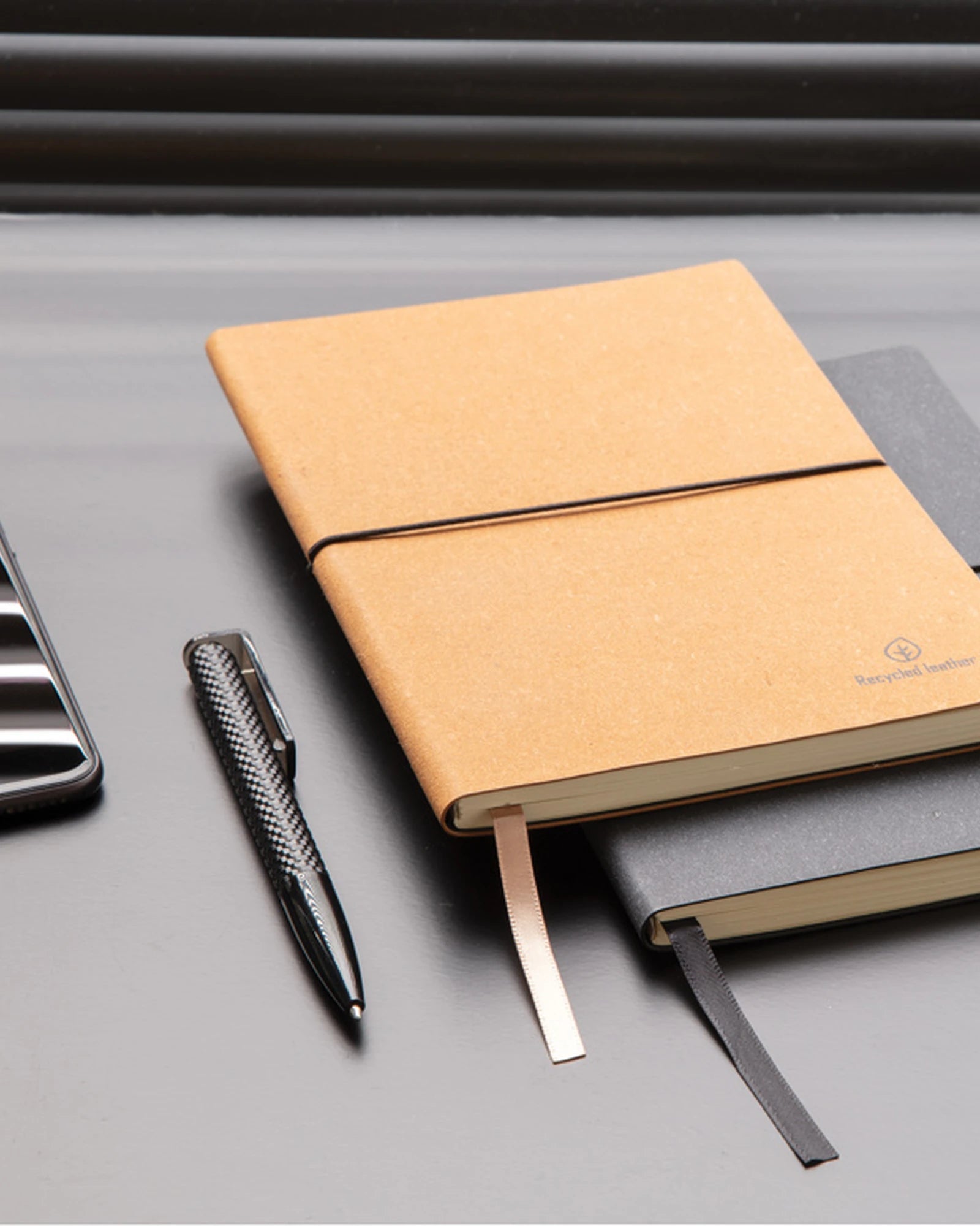 Carnet de notes A5 cuir recyclé à personnaliser - 22