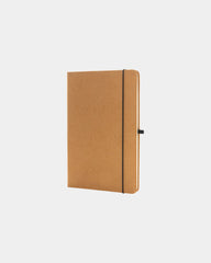 Carnet A5 cuir recyclé GRS à personnaliser - Marron