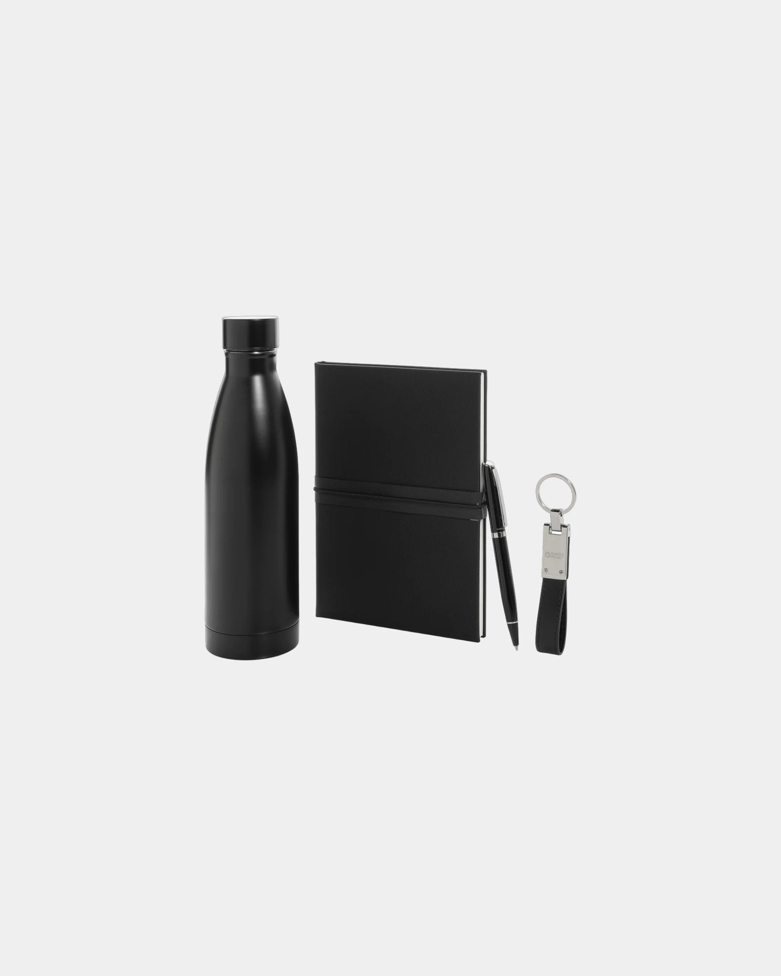Set cadeau d'affaires luxe avec bouteille à personnaliser - Noir