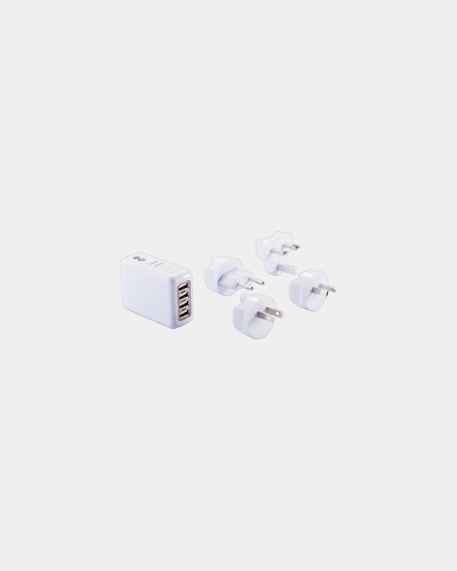 Adaptateur de voyage ABS avec 4 ports USB à personnaliser - Blanc