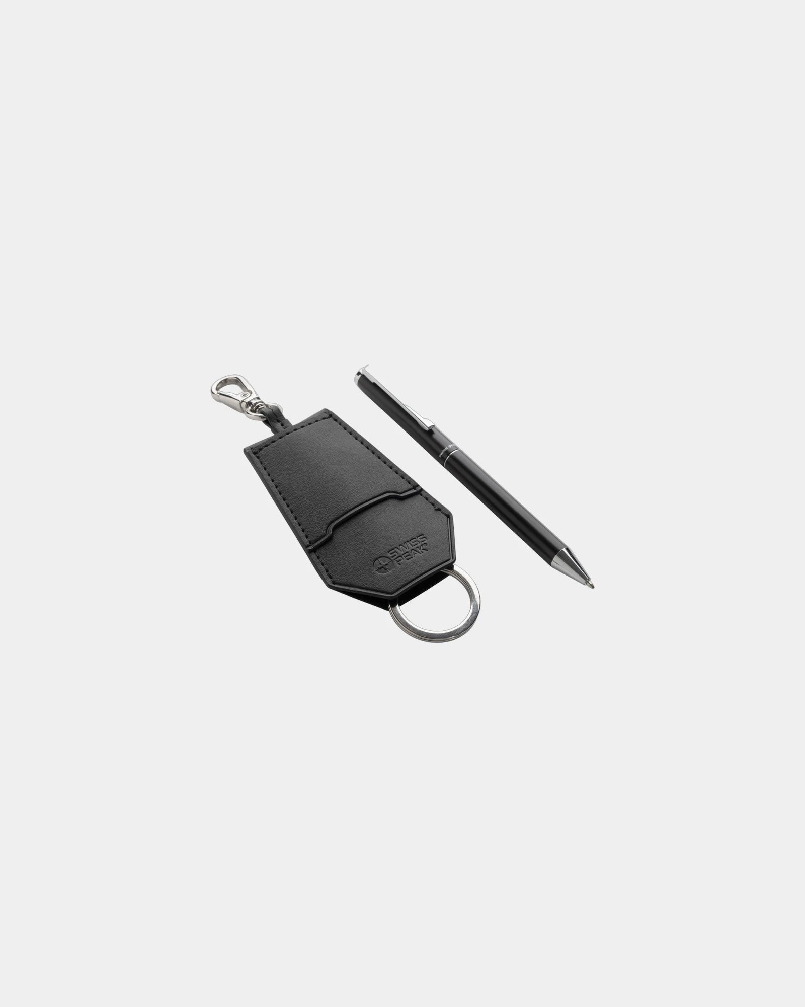 Set porte-clés et stylo en PU recyclé à personnaliser - Noir