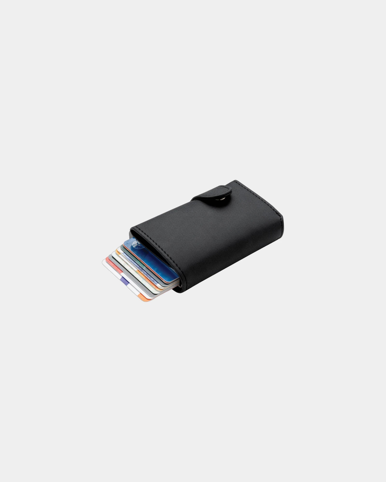 Porte-cartes aluminium PU noir à personnaliser - Noir
