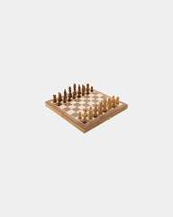 Jeu d'échecs pliable en bois à personnaliser - Marron