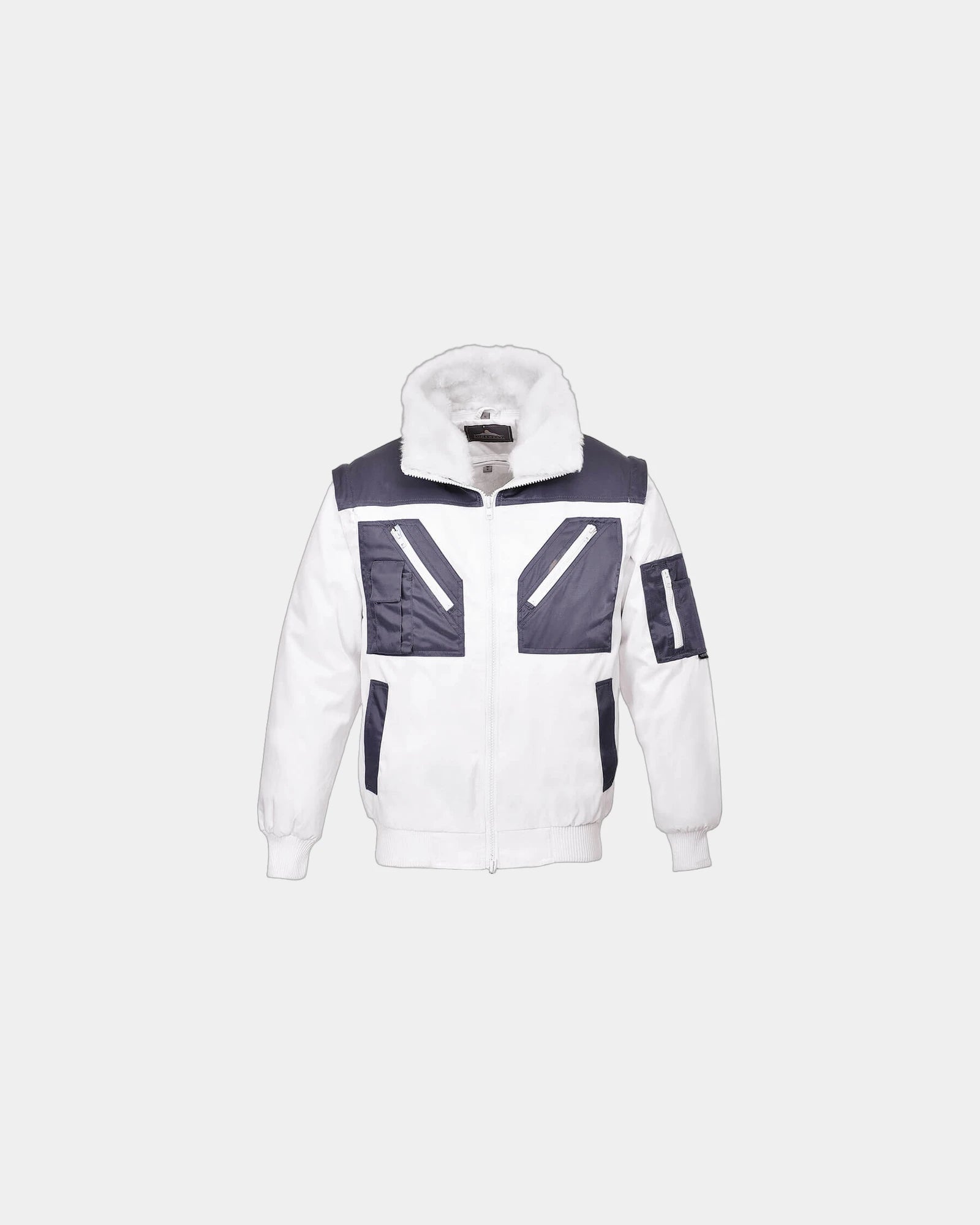 Blouson Pilote bicolore à personnaliser - Blanc