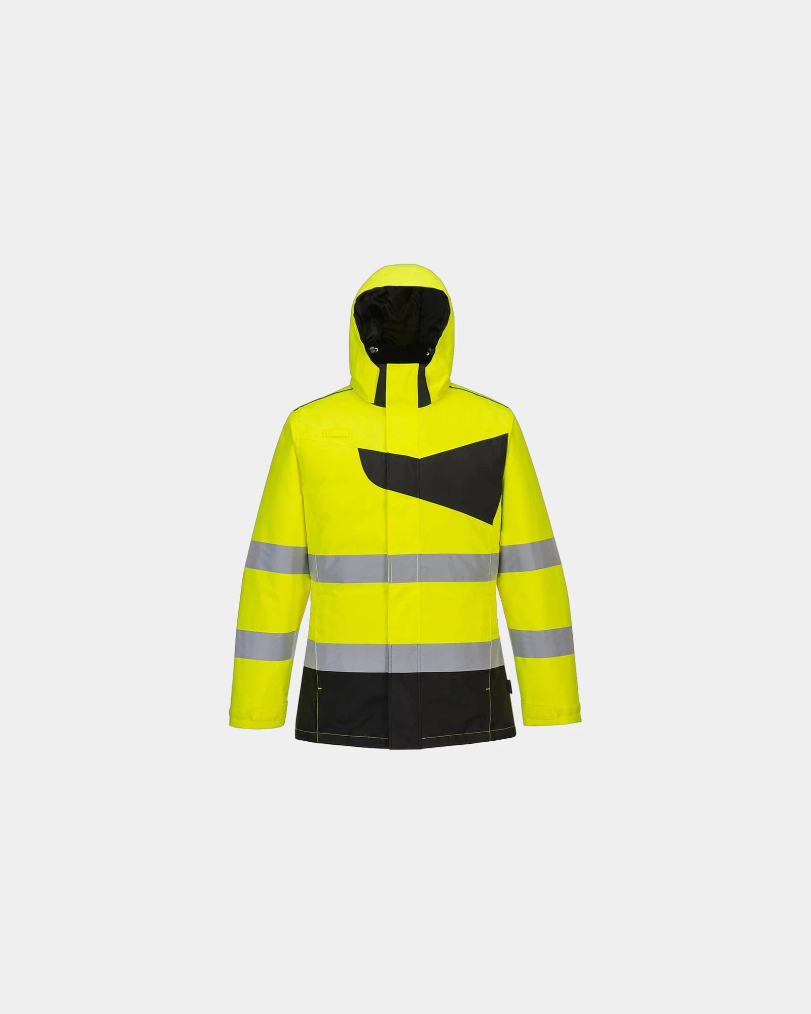 Parka d'hiver haute visibilité à personnaliser - Jaune-Noir