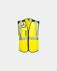 Gilet multipoches haute-visibilité 65% polyester - Jaune-Noir