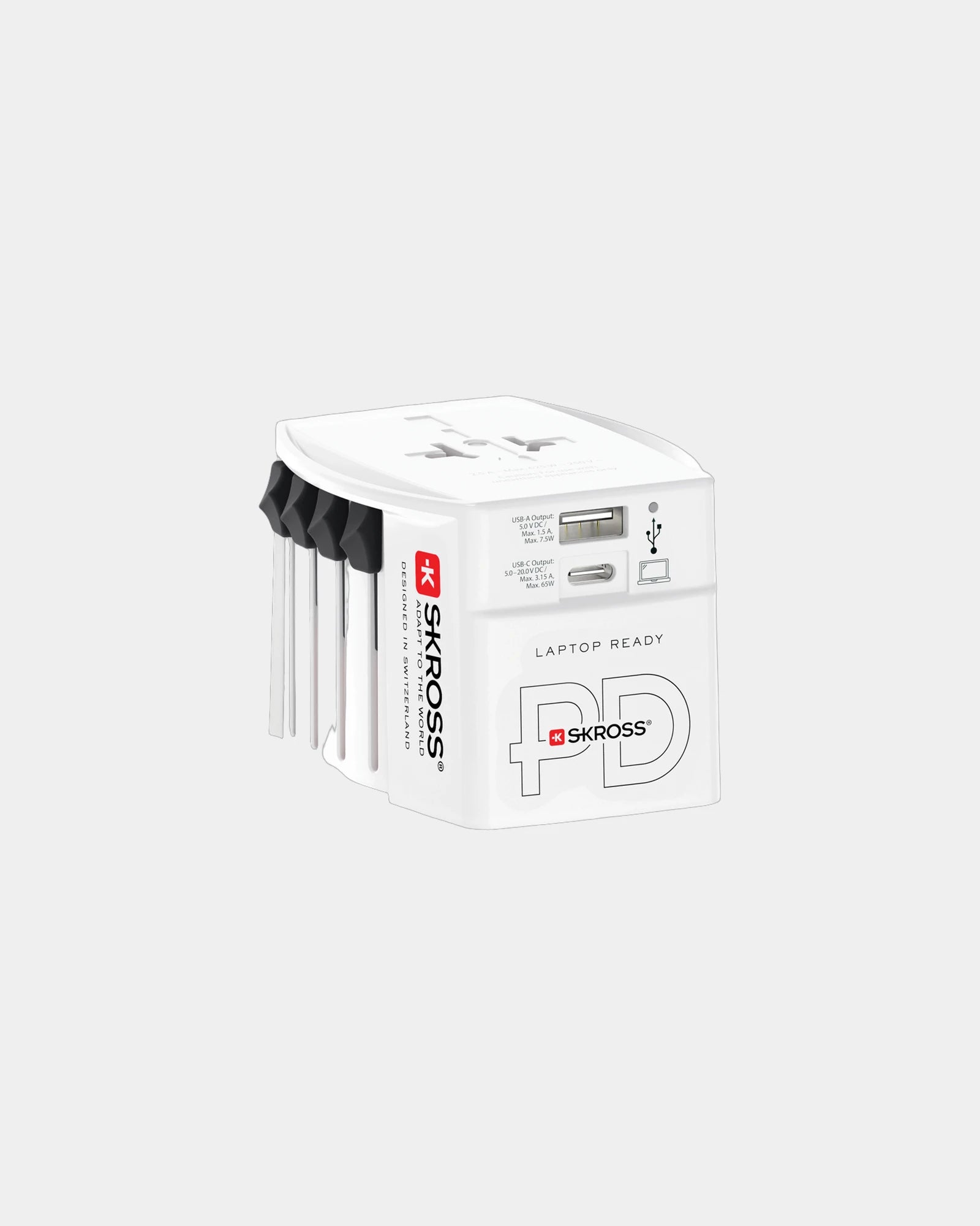 Adaptateur de voyage universel Skross MUV 65W à personnaliser - Blanc