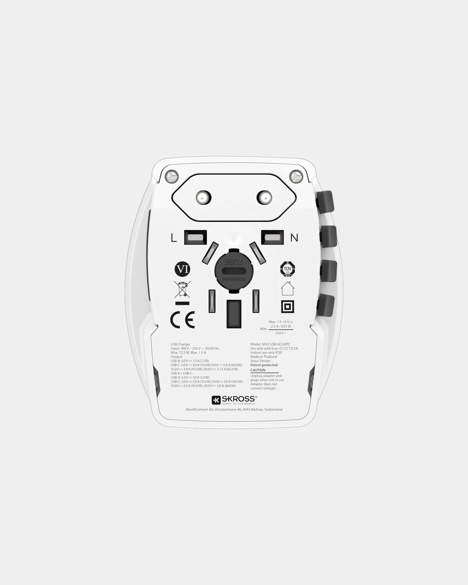 Adaptateur de voyage universel Skross MUV 65W à personnaliser - 3