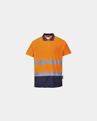 Polo coton bicolore à personnaliser - Orange