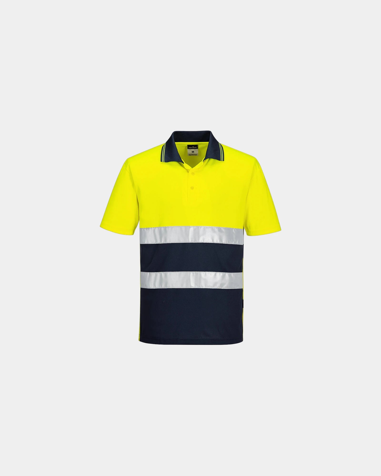 Polo coton Confort anti UV à personnaliser - Jaune-Bleu Marine