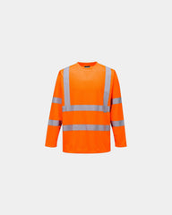 T-shirt polyester HiVis manches longues à personnaliser - Orange
