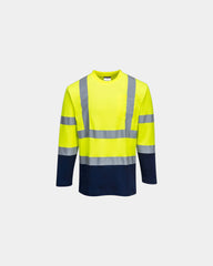 T-shirt coton majoritaire à personnaliser - Jaune-Bleu Marine