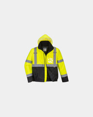 Blouson bomber HV bicolore à personnaliser - Jaune-Noir