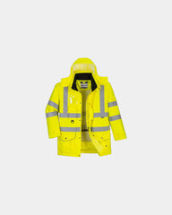 Parka imperméable Hi-Vis 4-en-1 à personnaliser - Jaune