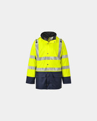 Veste de pluie imperméable Bicolore à personnaliser - Jaune-Bleu Marine