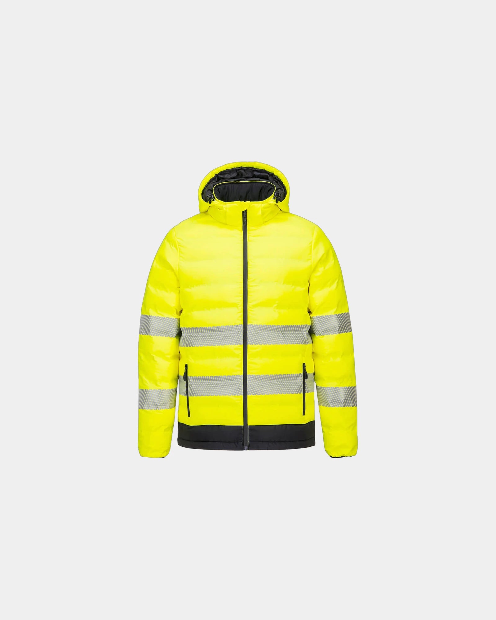 Doudoune chauffante haute visibilité à personnaliser - Jaune-Noir