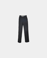 Pantalon de service poly viscose London à personnaliser - Noir-Bleu Ciel