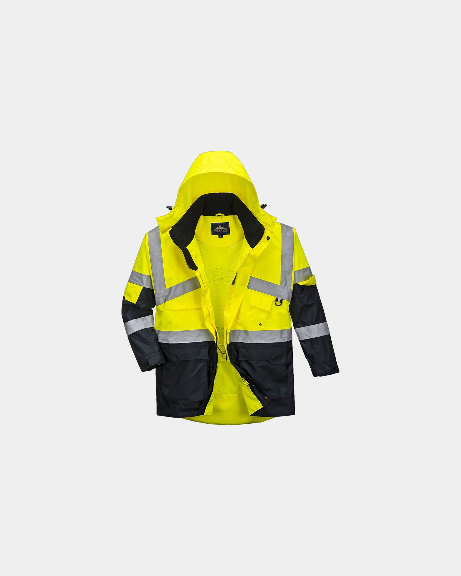 Parka bicolore respirant à personnaliser - Jaune-Bleu Marine
