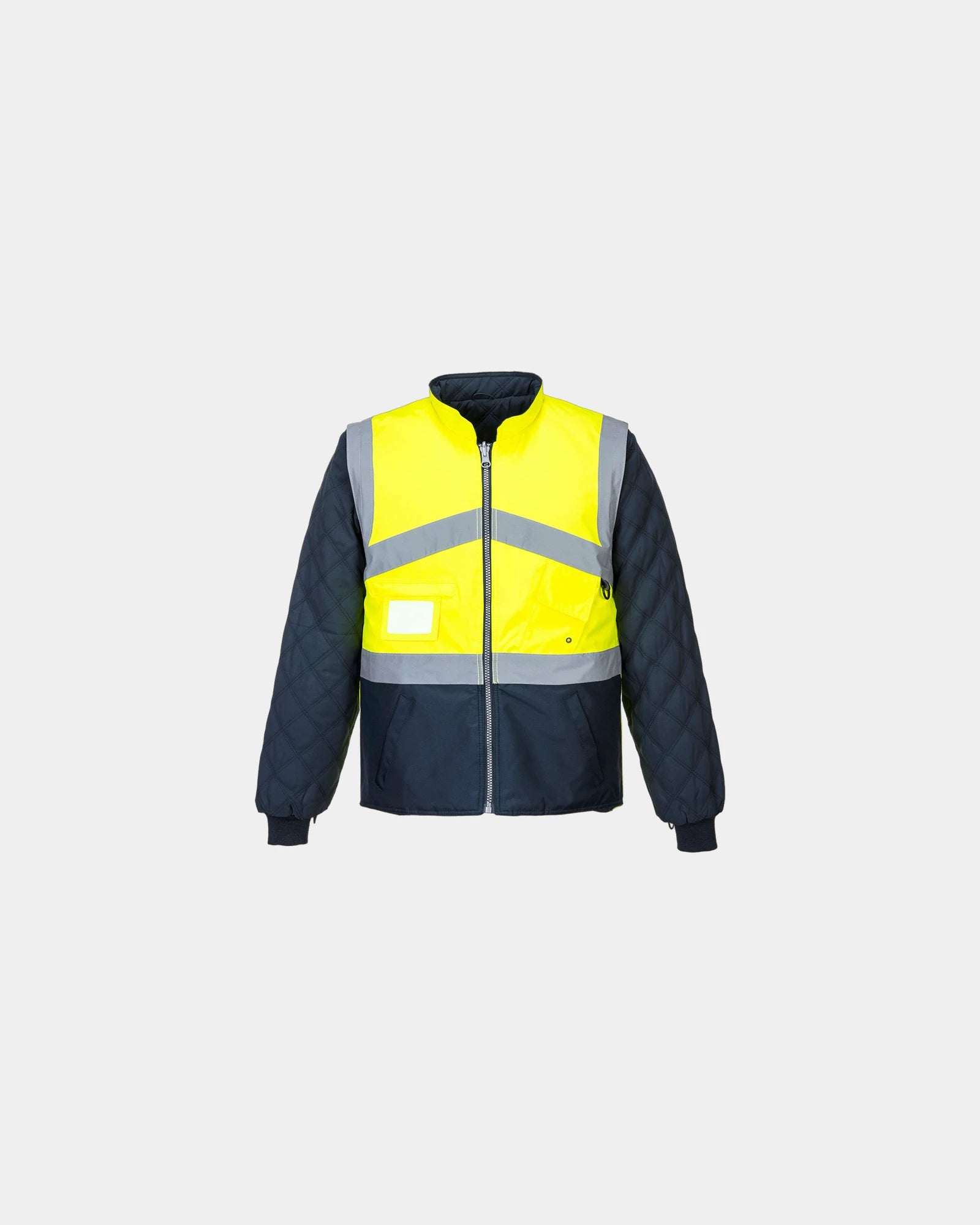 Gilet Hivis bicolore à personnaliser - Jaune-Bleu Marine