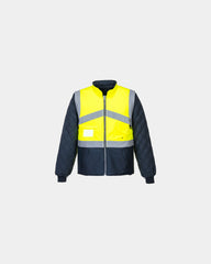 Gilet Hivis bicolore à personnaliser - Jaune-Bleu Marine