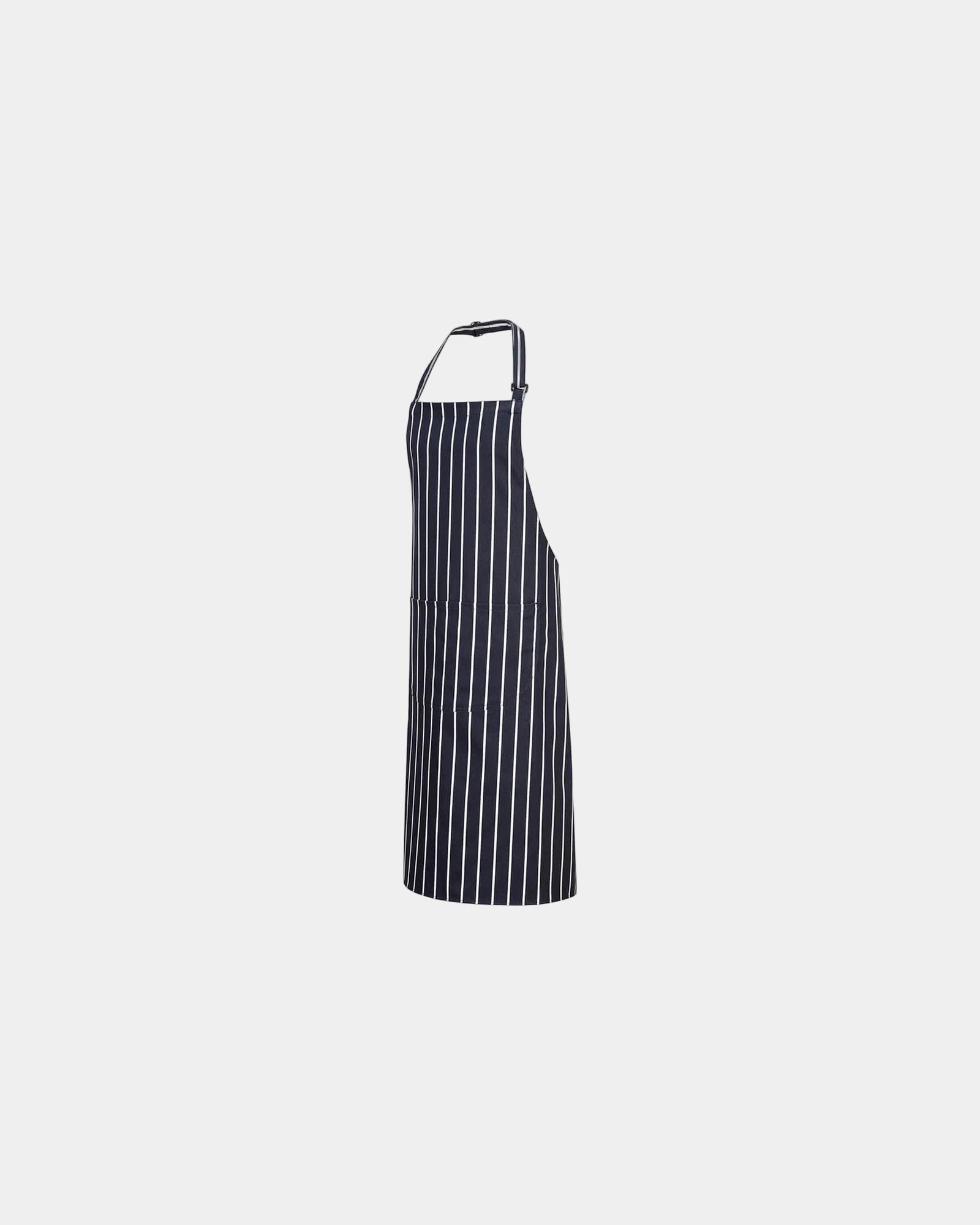 Tablier bavette coton rayé à personnaliser - Bleu Marine