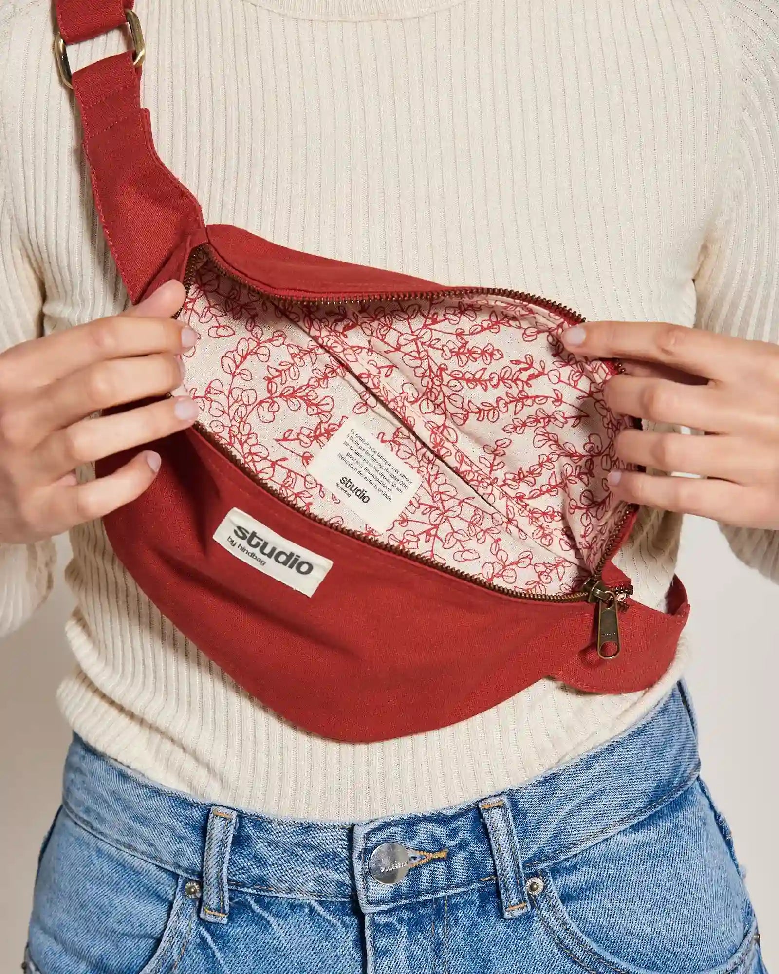Sac banane coton bio Hindbag Valentine à personnaliser - 15