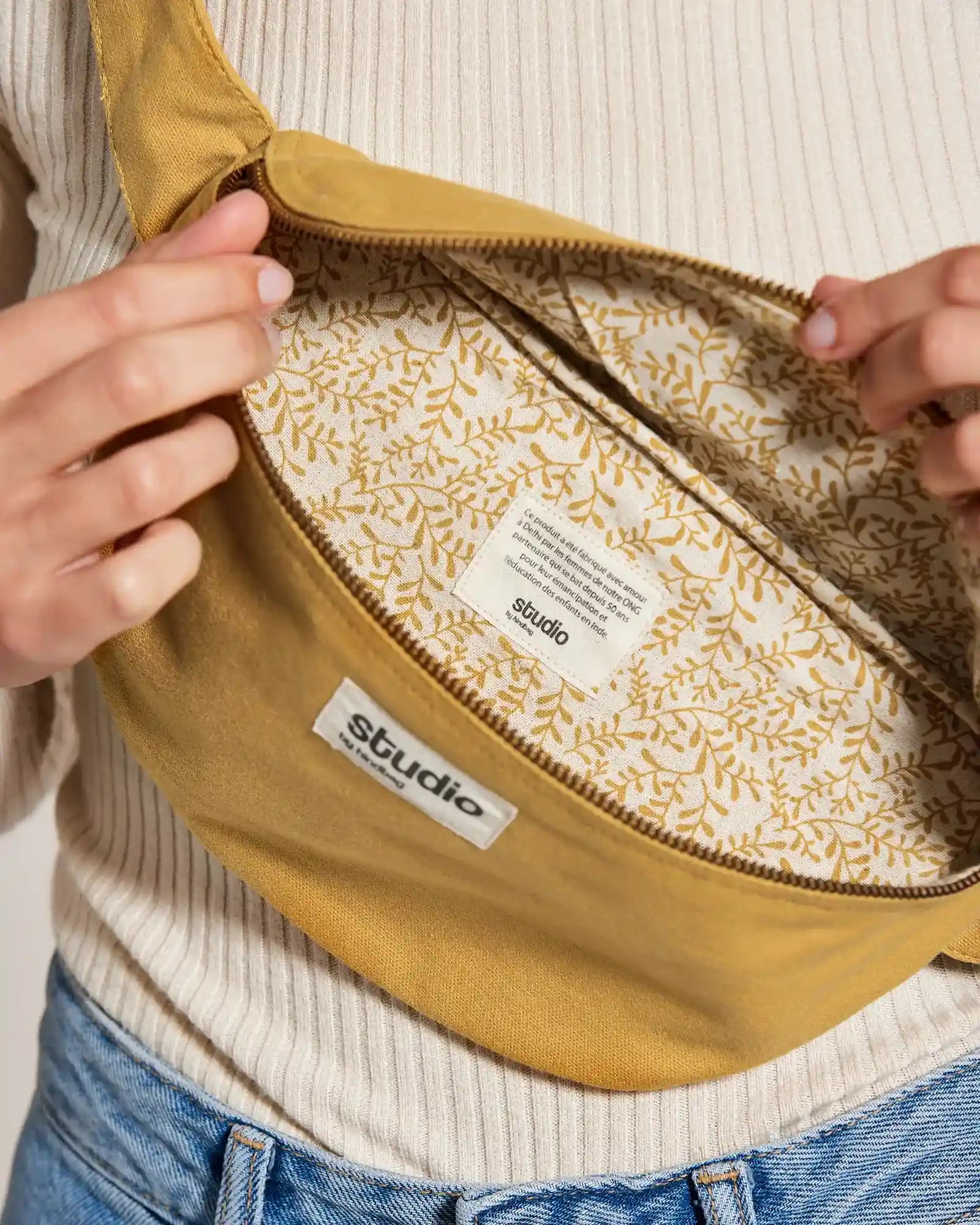 Sac banane coton bio Hindbag Valentine à personnaliser - 25