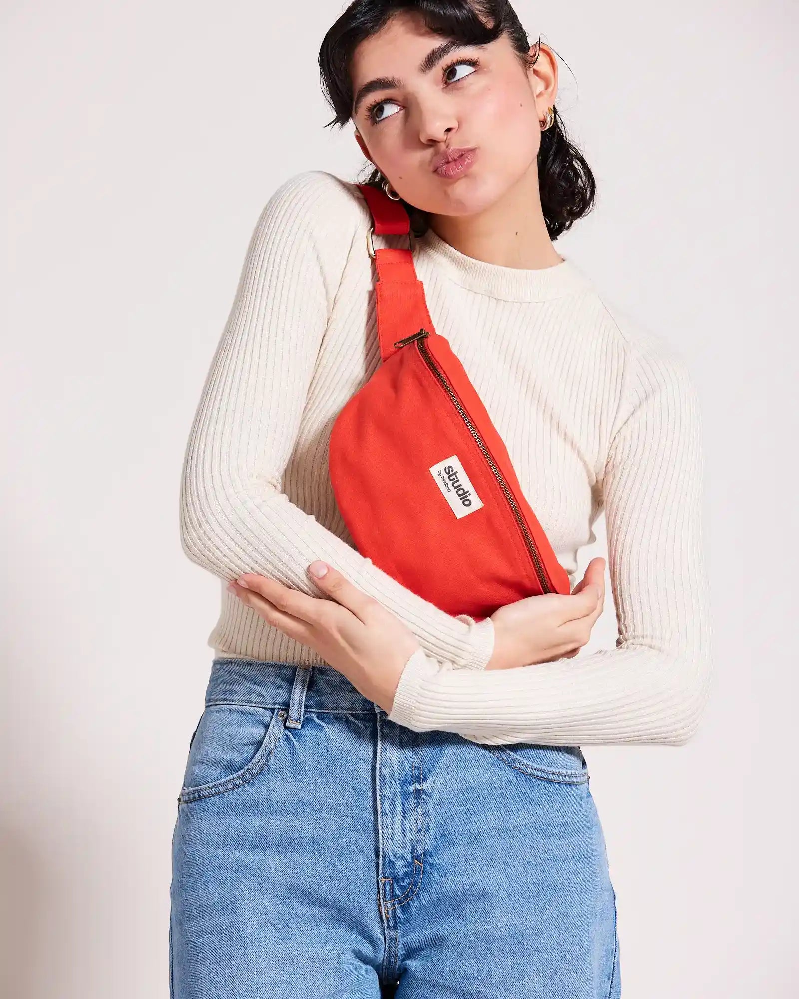 Sac banane coton bio Hindbag Valentine à personnaliser - 14