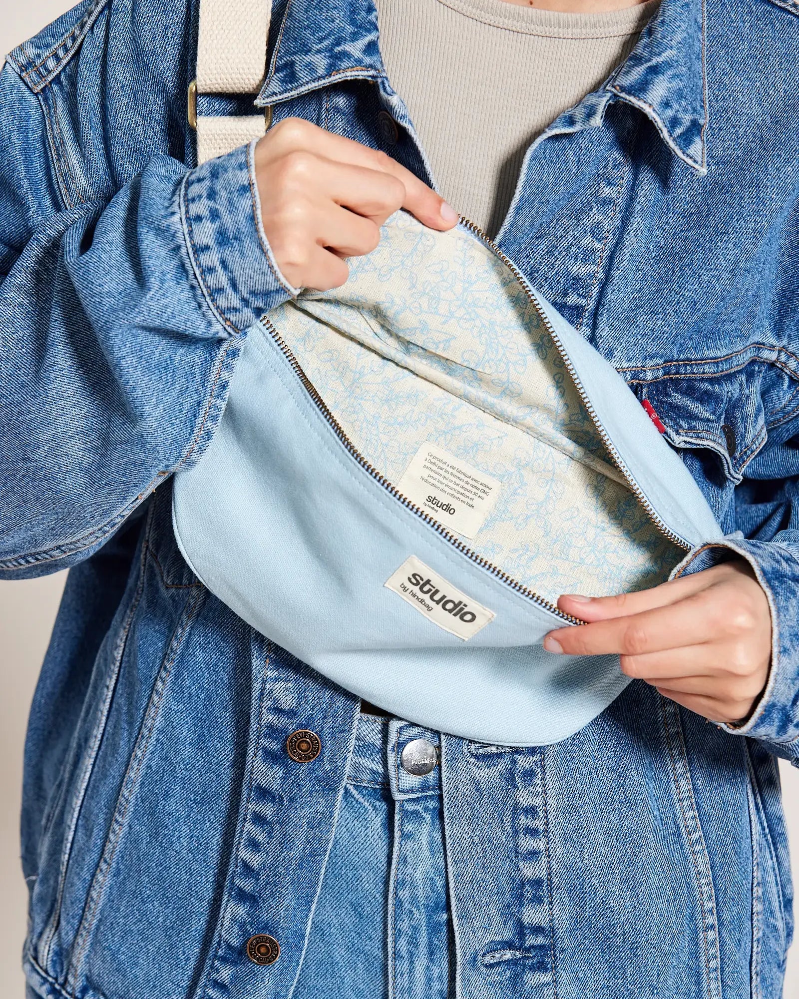 Sac banane coton bio Hindbag Antoine à personnaliser