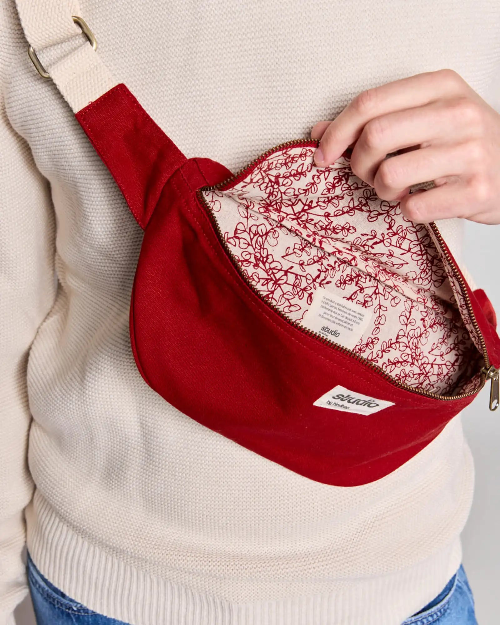 Sac banane coton bio Hindbag Antoine à personnaliser