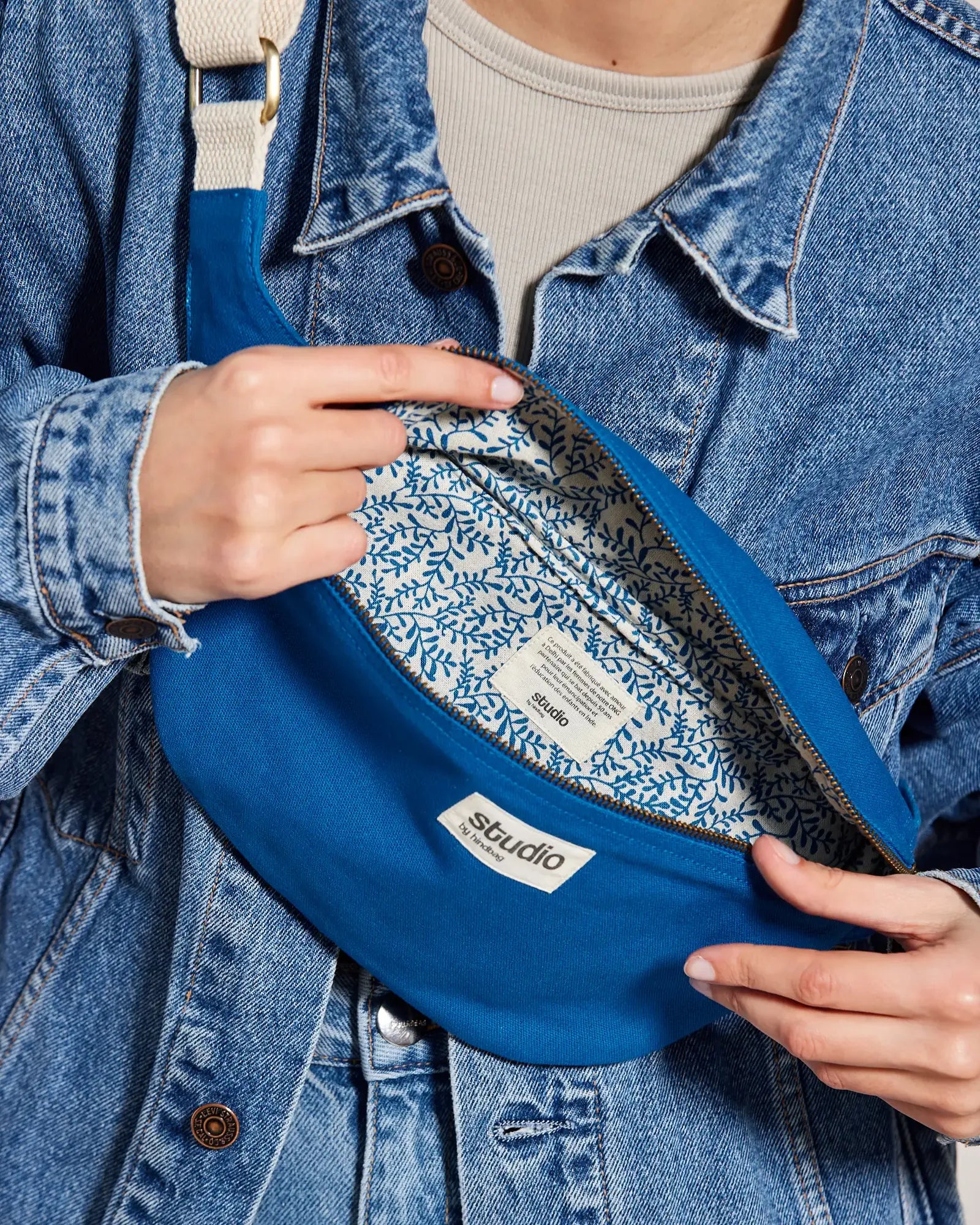 Sac banane coton bio Hindbag Antoine à personnaliser