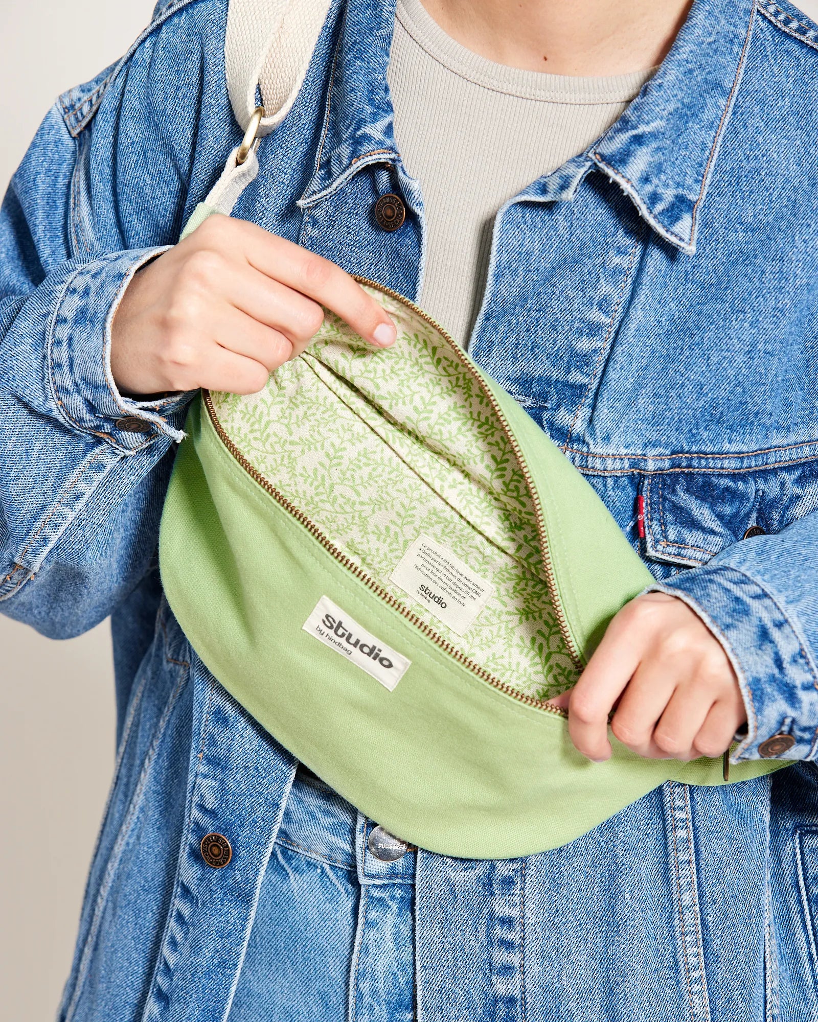 Sac banane coton bio Hindbag Antoine à personnaliser