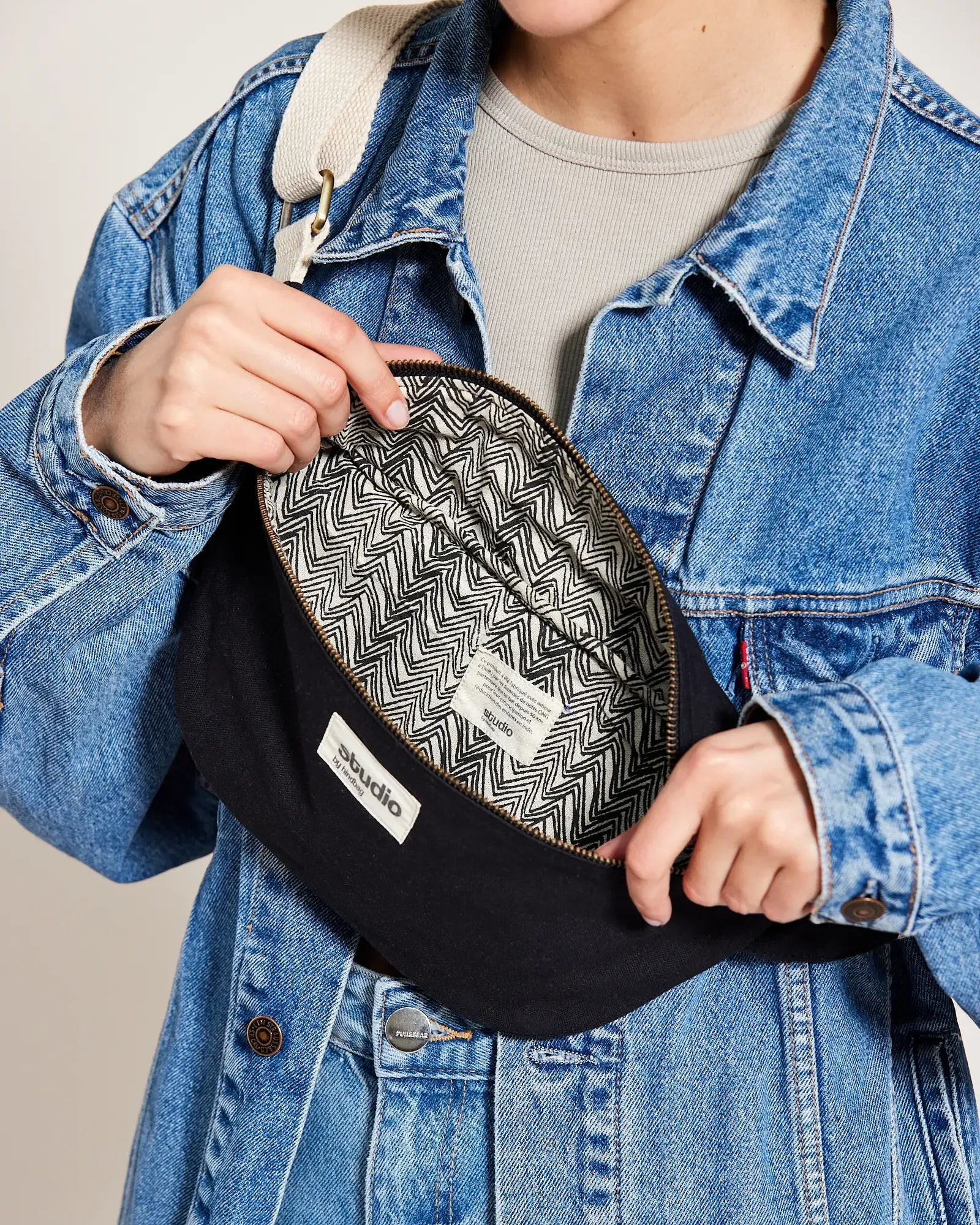 Sac banane coton bio Hindbag Antoine à personnaliser