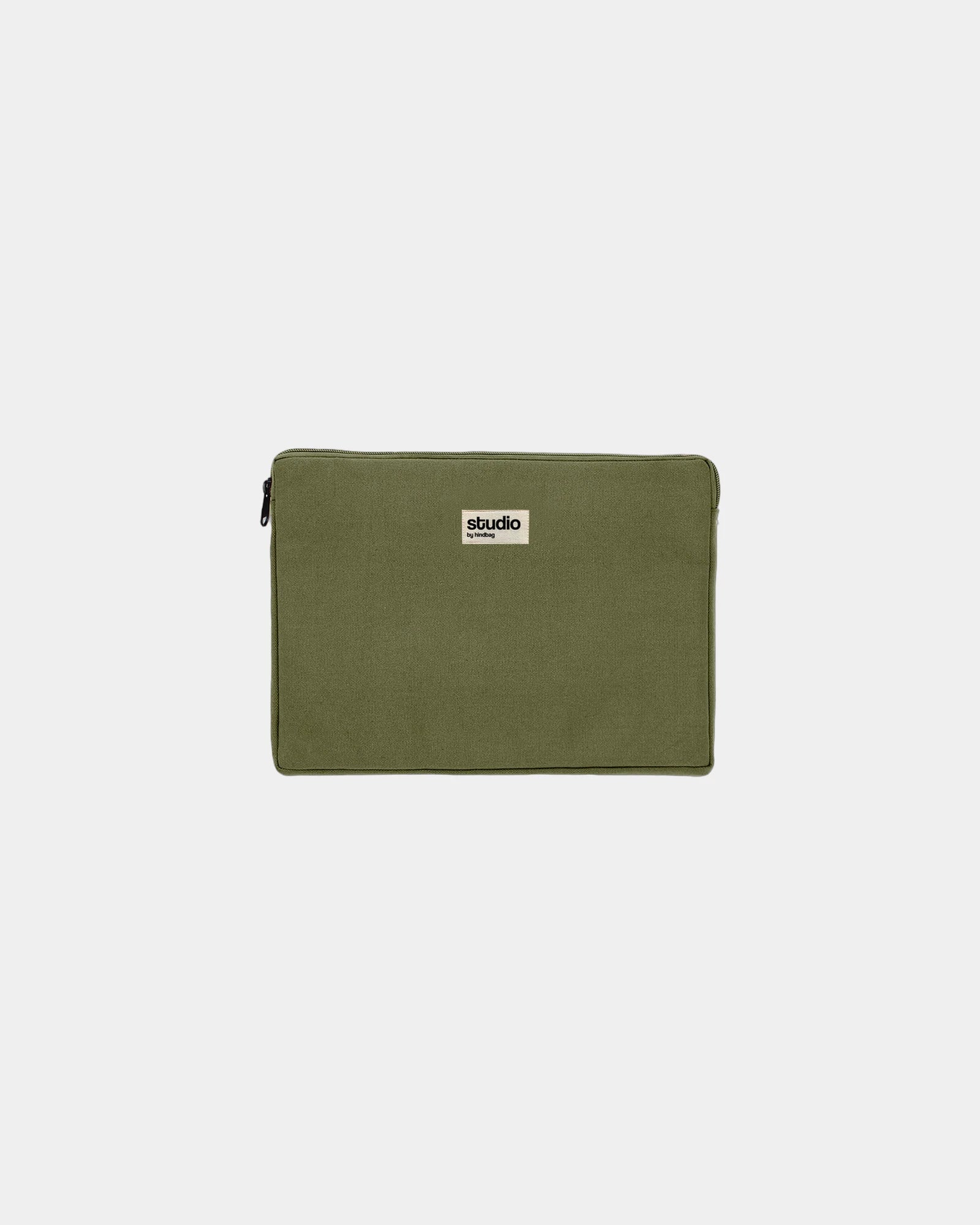 Housse ordinateur coton bio Hindbag Léo 15" à personnaliser - Olive