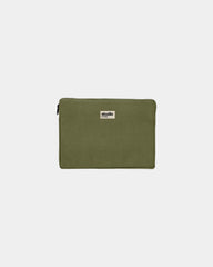 Housse ordinateur coton bio Hindbag Léo 15" à personnaliser - Olive