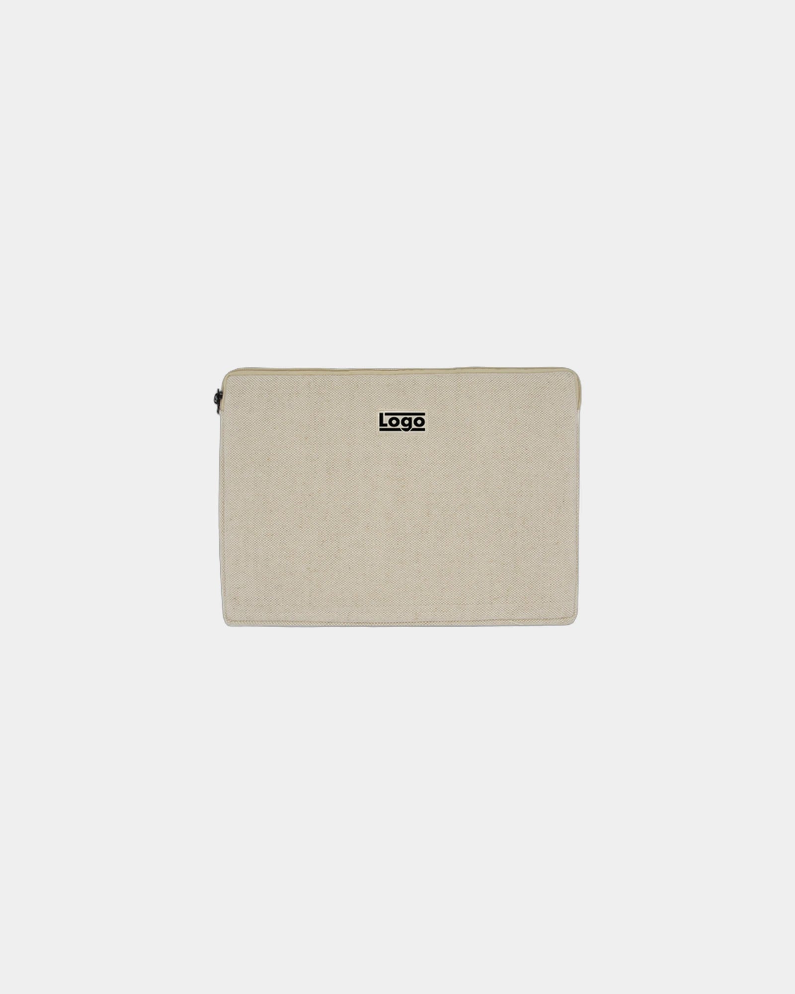 Housse ordinateur coton bio Hindbag Léo 13" à personnaliser - Jute