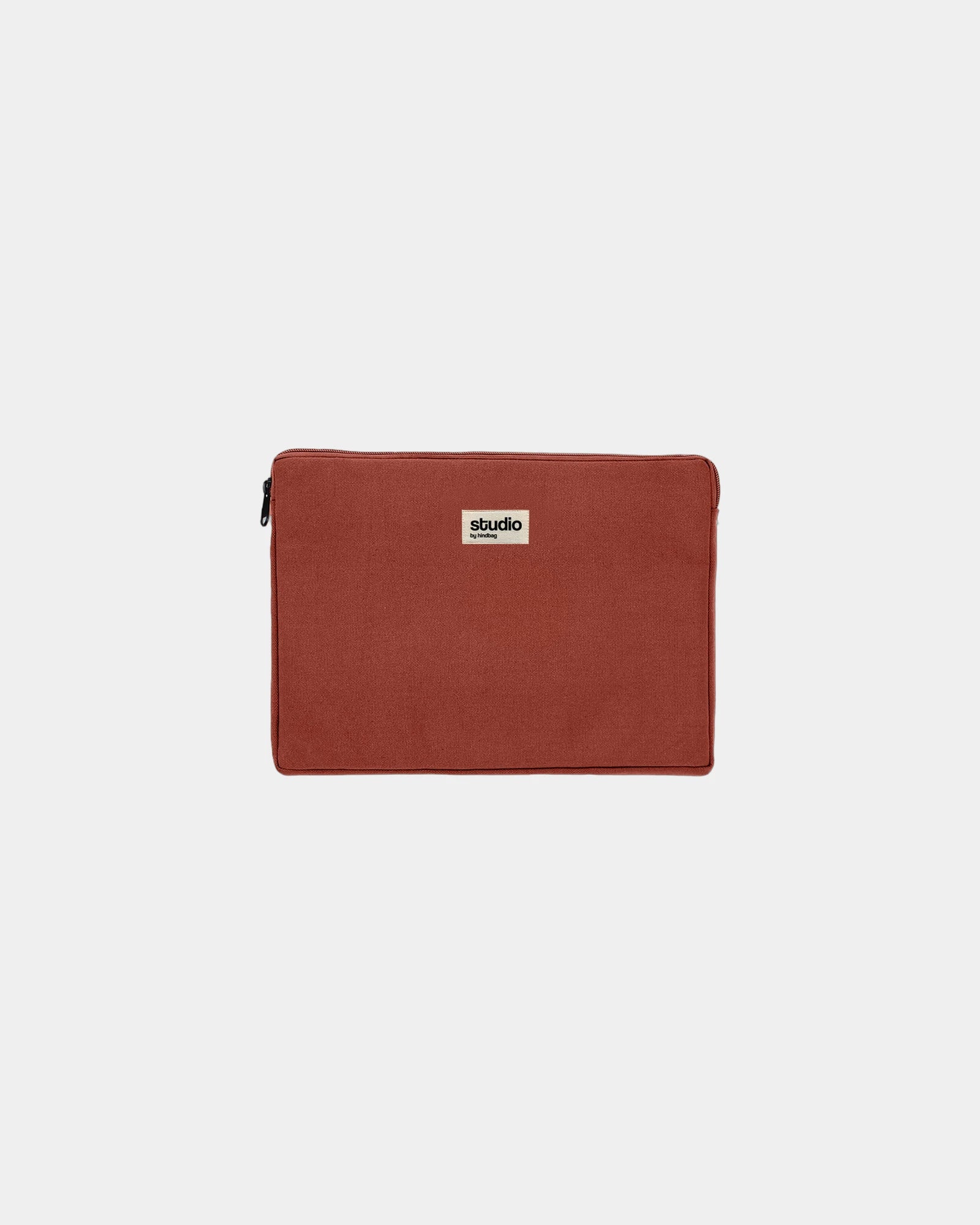 Housse ordinateur coton bio Hindbag Léo 13" à personnaliser - Brick Red