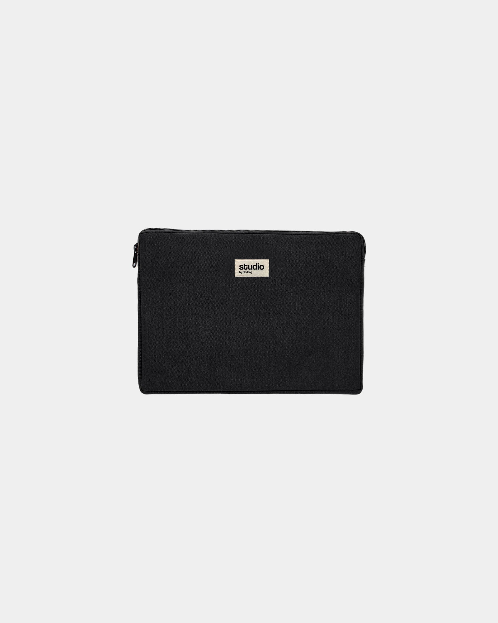 Housse ordinateur coton bio Hindbag Léo 13" à personnaliser - Black
