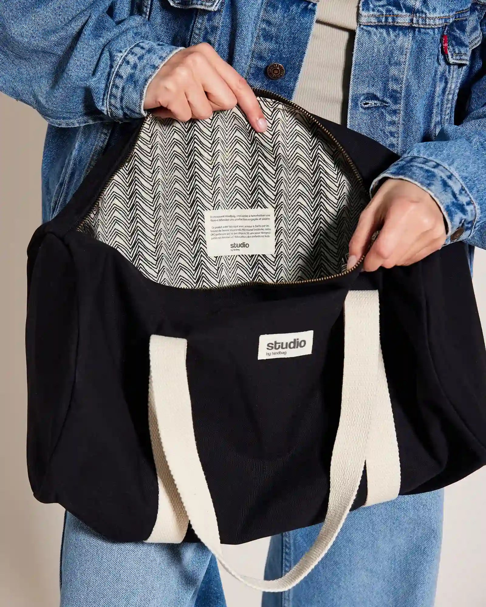 Sac polochon coton bio Hindbag Sam à personnaliser - 3