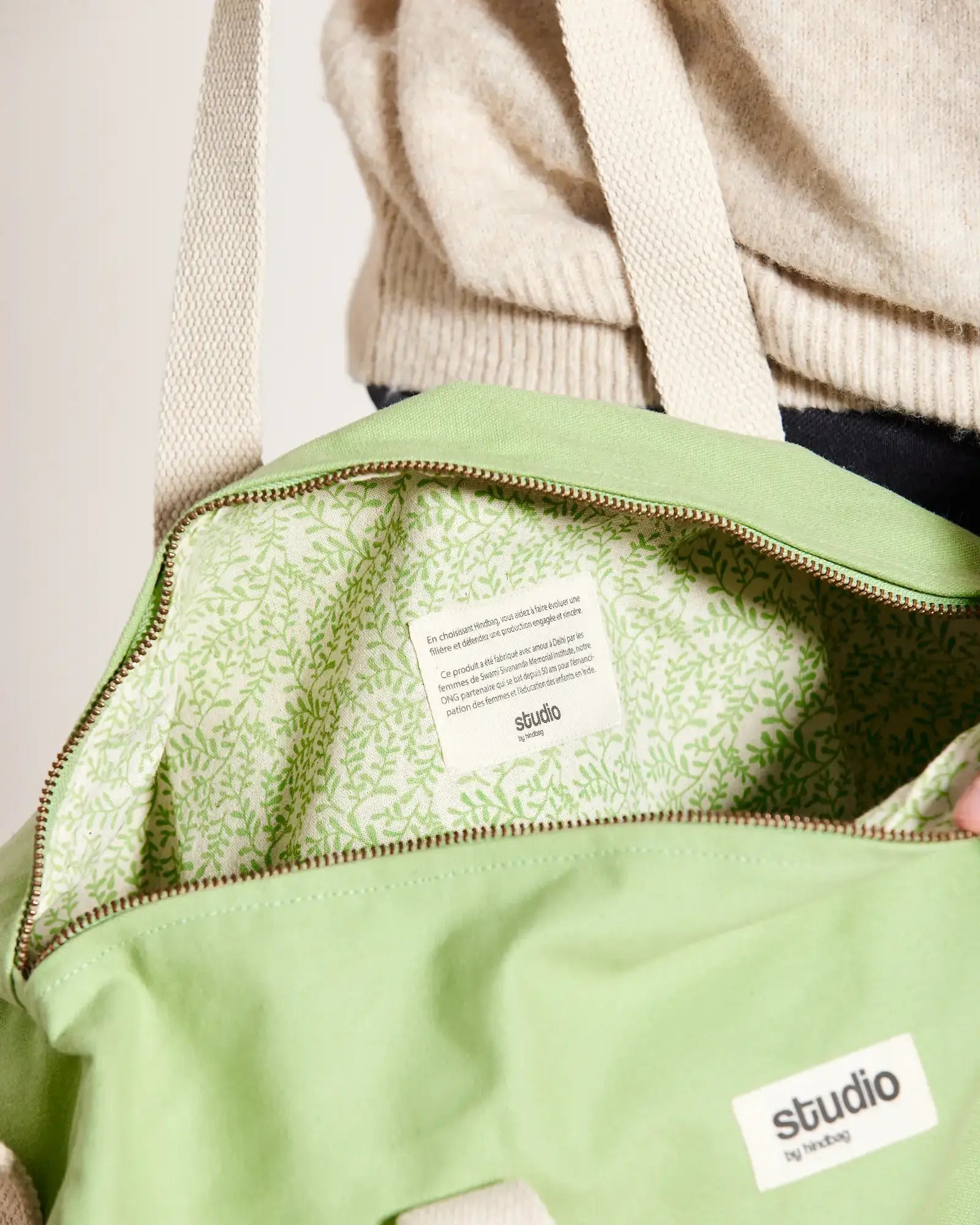 Sac polochon coton bio Hindbag Sam à personnaliser - 19