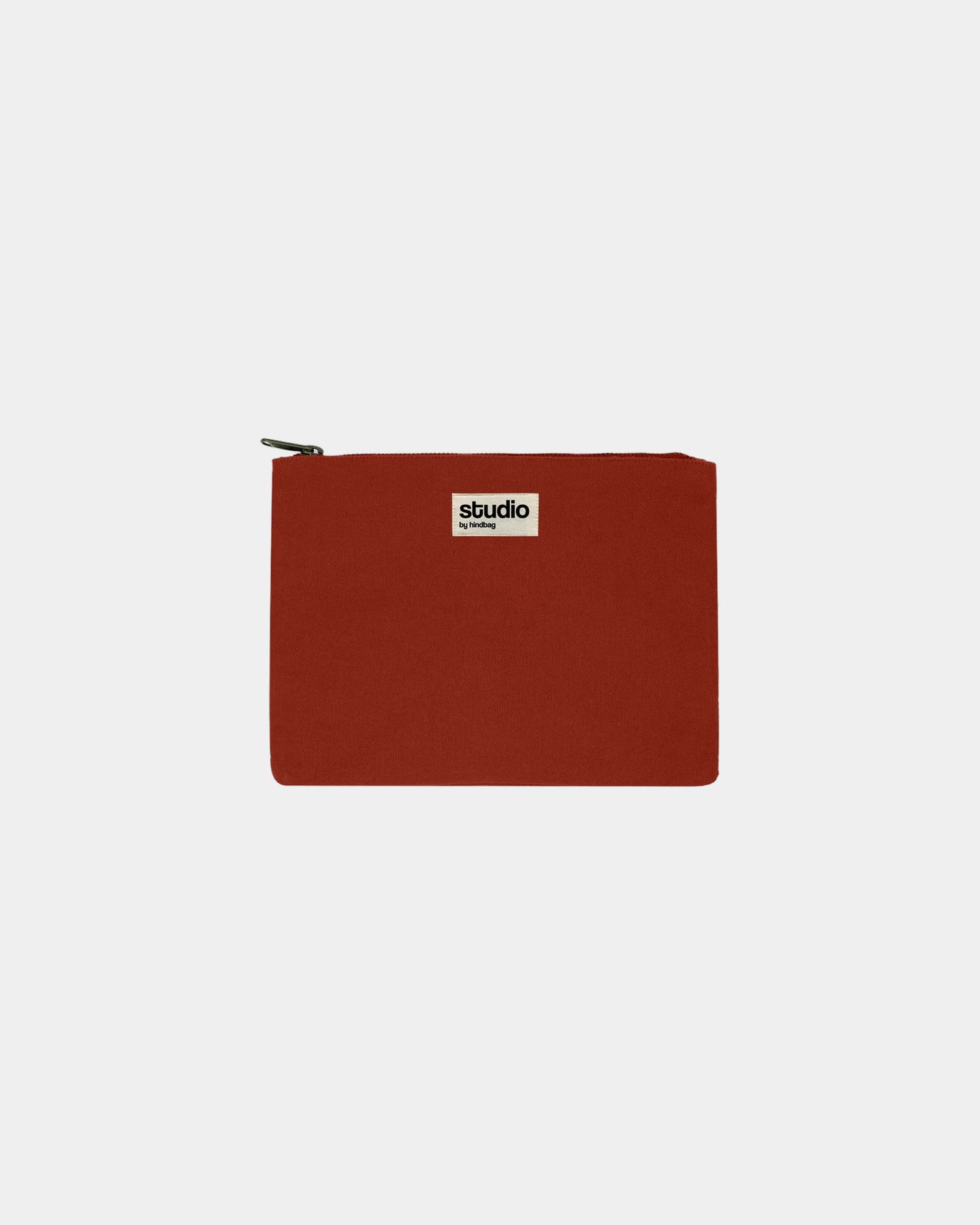 Pochette coton bio GOTS Hindbag Colette M à personnaliser - Brick Red