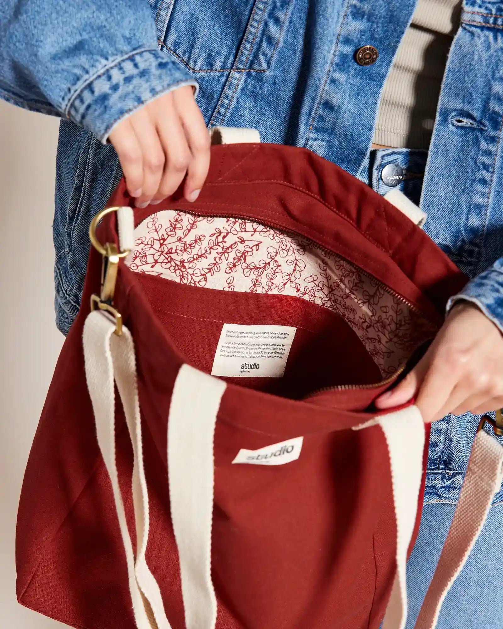 Sac cabas coton bio Hindbag Evan à personnaliser - 15